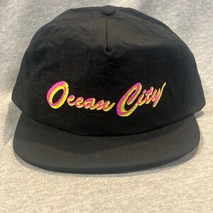 Ocean City Black Vintage / Retro SnapBack Hat - Adjustable - OFSA - Adult